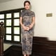 thumbnail image 4 of Vestido cheongsam de primavera y verano, vestido de satén para mujer, moda retro ajustada, disfraces de banquete, 4 of 5