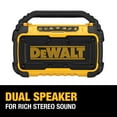 thumbnail image 5 of DEWALT 20V MAX Bluetooth Speaker, 100 ft Range, Durable for Jobsites, Phone Holder Included, Lasts 8-10 Hours with Single Charge (DCR010), 5 of 5