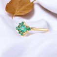 thumbnail image 3 of Natural Green Emerald Promise Ring Bridal Cluster Statement Ring Yellow Gold Customized Jewelry Birthday Anniversary Gift For Love, 3 of 4