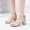 Beige, variant on Women's City Heel Sandals- Heel Band Fish Mouth Heel Buckle Round Toe Wide Width 2025 Black Dressy Sandals/ Slides Size 4.5