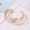 thumbnail image 5 of Anvazise Fashion Women Multilayer Cross Bangle Bracelet Open Cuff Wrist Jewelry Gift Rose Gold, 5 of 13