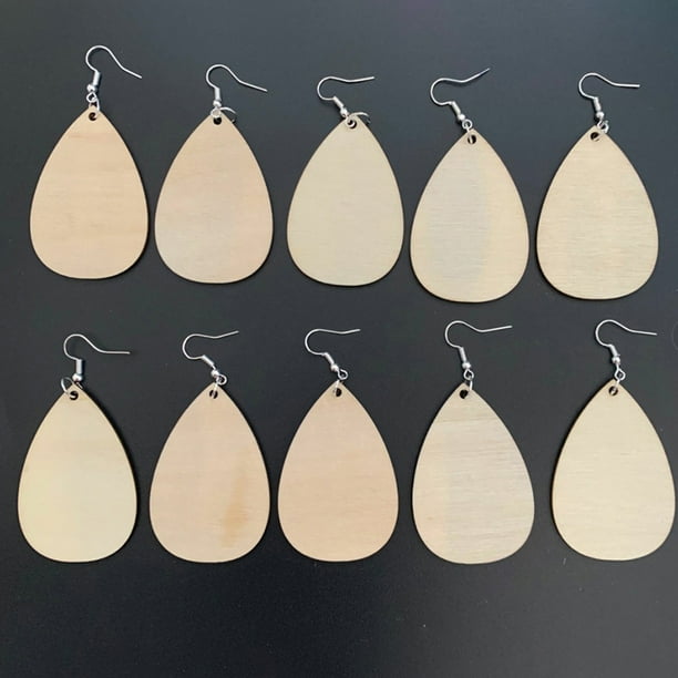 Plain wooden shop earrings