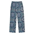 thumbnail image 3 of Kids' Pajama Pants Soft Relaxed Fit Sleep Pants Lounge Pants with Pockets Dark Teal Turtle Pattern Small, 3 of 9