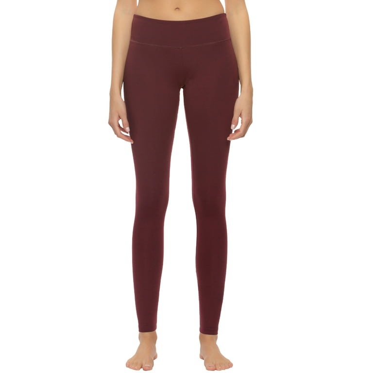 Felina Sueded Athleisure Performance Legging (2-Pack) Womens Leggings  w/Slimming Waist Band Style: C3690RT (Maroon Floral Black, XX-Large)