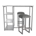 thumbnail image 3 of Novogratz Nora 3-Piece Pub Sertie de Faux Terrazzo, Gris, 3 of 5