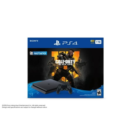 Sony PlayStation 4 1TB Slim System, w/ Call of Duty: Black Ops 4, (Best Deals On New Ps4)