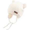 thumbnail image 1 of Tuques d'Hiver pour Bébés Garçons Filles Mignonnes avec Pompon Tout-Petits Chaudes Bonnets à Cache-Oreilles Enfants Bonnets Tricotés Nourrisson, 1 of 7