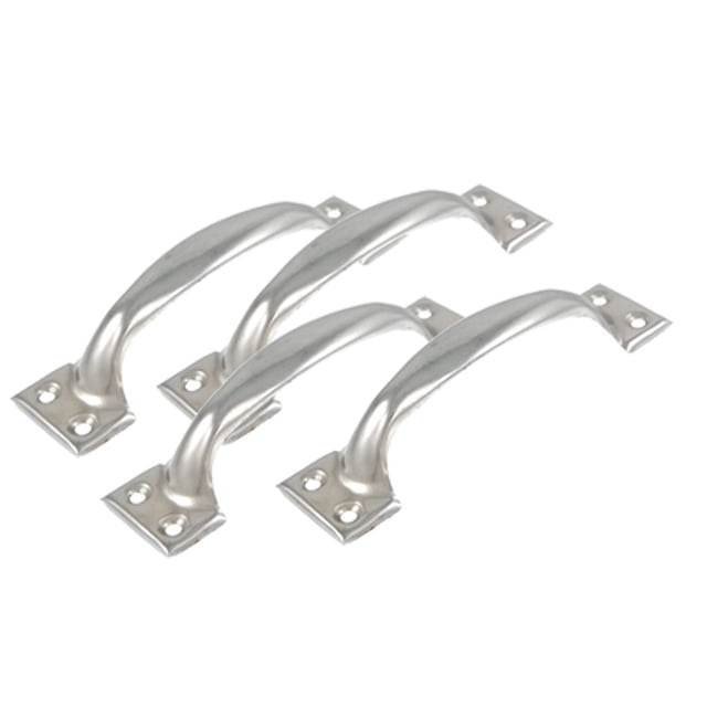 Mango en forma de arco tono plateado de 4.8" de longitud 4 piezas