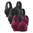thumbnail image 3 of Jacenvly New Ladies Bras Woman's Embroidered Glossy Comfortable Breathable Bra Underwear No Rims Soft Satiny Woman Bras on Sale No Wire Wine, 3 of 4