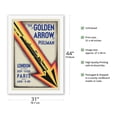 thumbnail image 2 of Southern Railways The Golden Arrow - Pullman Luxury Car Service - Vintage Railroad Travel Poster by Charles Shepherd c.1931 - Fine Art Rolled Canvas Print (Unframed) 27in x 40in, 2 of 4