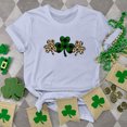 thumbnail image 1 of T-shirts de la Saint-Patrick pour Femmes Mode Col Rond Imprimé Manches Courtes T-shirt Décontracté Ample Hauts Saint-Patrick, 1 of 6