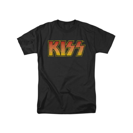 KISS Hard Rock Metal Band Rock N' Roll Music Classic Faded Logo Adult