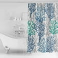 thumbnail image 4 of 54x78 Inch Shower Curtain Decorative Blue Teal Grey Coral Coastal Bathtub Bath Curtains Fabric Waterproof Bathroom Decor Summer Beach Nautical Ocean Small Stall Shower Curtain Set with 12 Hooks, 4 of 6