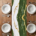 thumbnail image 6 of Green Marble Table Runner - 48 Inch Long, Kitchen Dining Table Runner Dresser Scarves, Luxury Gold White Abstract Cracks Artwork Farmhouse Decor for Coffee Tables Wedding Party Banquet, 6 of 8