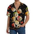 thumbnail image 3 of KLL Sushi Print Men's Shirt Short Sleeve Button Down Summer Cuba Beach Shirts- 4X-Large, 3 of 7