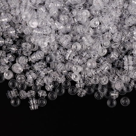 Clear Bricks Bulk Pieces Accessories - 1X1 Round Plates Studs Dots Basic Classic Building Block Pixel Arts Creative Play Set Transparent 1500pcs