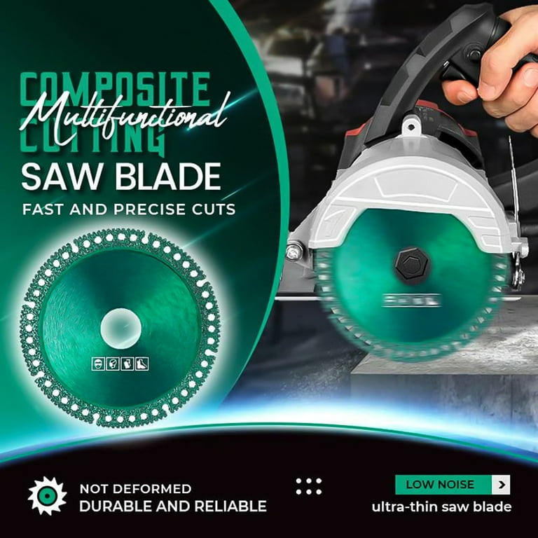 Saker Composite Multifunctional Cutting Saw Blade 4 Inch Ultra Thin Saw Blade for Angle Grinder Ceramic Tile Glass Cutting Disc for Wood Marble PVC