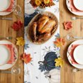 thumbnail image 4 of Navy Blue Fall Cotton Linen Rectangle Table Runners 13"x36", Pumpkin Botanical Autumn Thanksgiving Coffee Table Runner Dresser Scarves Luxury Table Runners for Wedding Party Banquet Dinner Decor, 4 of 8