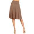 thumbnail image 3 of Women's Casual Foldable High Waist A-Line Midi Skirt with Stretch Fabric, 3 of 5