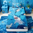thumbnail image 3 of meiyoeat Cute Cartoon Shark Twin Sheets For Boys,Watercolor Ocean Theme Bedding For Kids,3pcs, 3 of 6