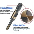 thumbnail image 2 of 13/16 in. HSS Silver and Deming Drill Bit 1/2" Reduced 3-Flat Shank Golden/Black Oxided 135 Deg.Split Point, 2 of 5