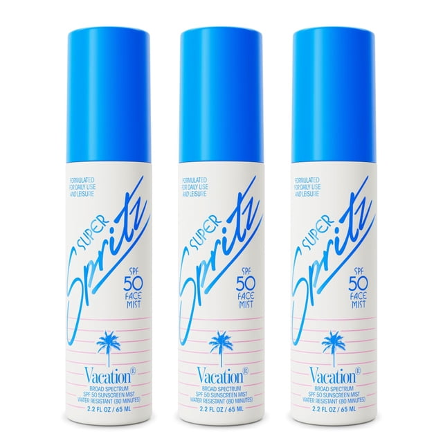Crema solar Face Mist Vacation Super Spritz SPF 50, paquete de 3
