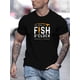 thumbnail image 1 of Camiseta de manga corta con cuello redondo para hombre, con estampado gráfico creativo "It's Fish O'Clock", informal y cómoda, ideal para verano, para adultos, hombres, mujeres, adolescentes y jóvenes, 1 of 7