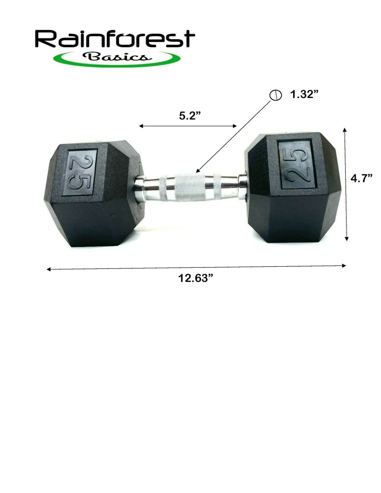 RainforestBasics Rubber Encased Hex Dumbbell Hand Weight