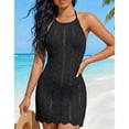thumbnail image 6 of Qzwdhjm Bathing Suit Cover Ups for Women Crochet Halter Tanks Coverup Hollow Out Beach Dresses Summer Swimsuit Coverups, 6 of 7