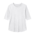thumbnail image 5 of Womens Tops Crew Neck Elbow Length Sleeve Tshirts for Women Summer Fall Dressy Casual Pullover T-Shirts, 5 of 5