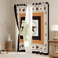 thumbnail image 3 of Homewish Vintage Texas Stars Blackout Curtains Set of 2 (52x84 Each),Western Cowboys Window Curtains,Brown Beige Curtains and Drapes For Boys Kids,Luxury Bedroom Decor, 3 of 6