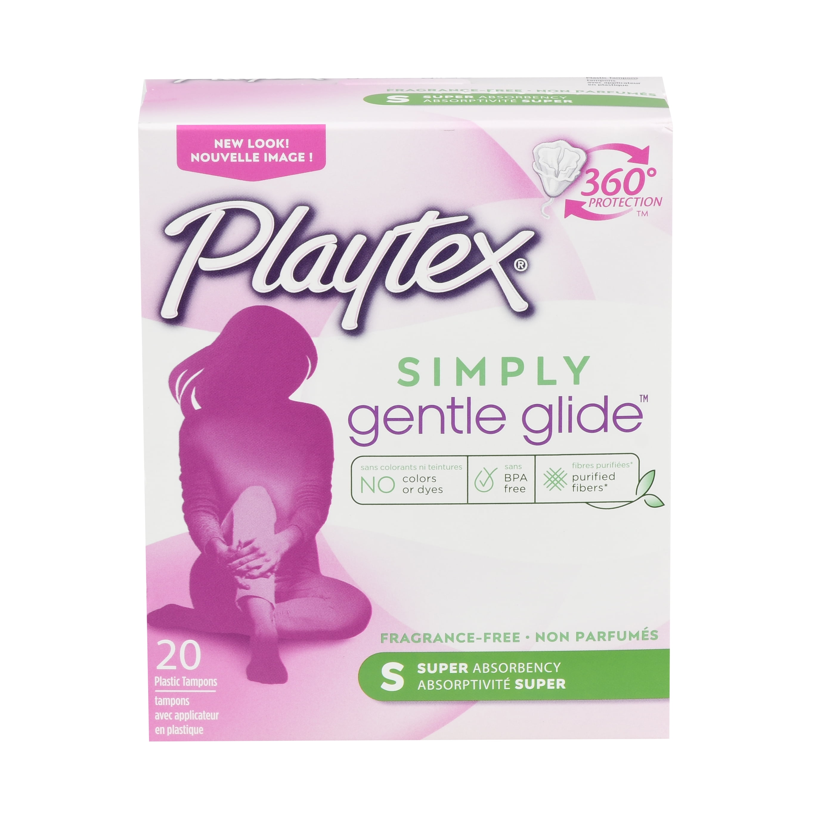 Playtex Simply Gentle Glide Unscented Tampons, Super Asorbency, 20 Ct