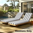 thumbnail image 4 of IVV 2PCS Chaise Lounge Cushions, 75 x 22.8 x 2 Inch Lounge Chair Cushions for Outdoor Furniture - Waterproof Patio Replacement Cushion, Gray and White Stripe, 4 of 5