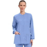 Cherokee Women's Snap Front Scrub Jacket with 3 Pockets and Knit Cuff - WW340
