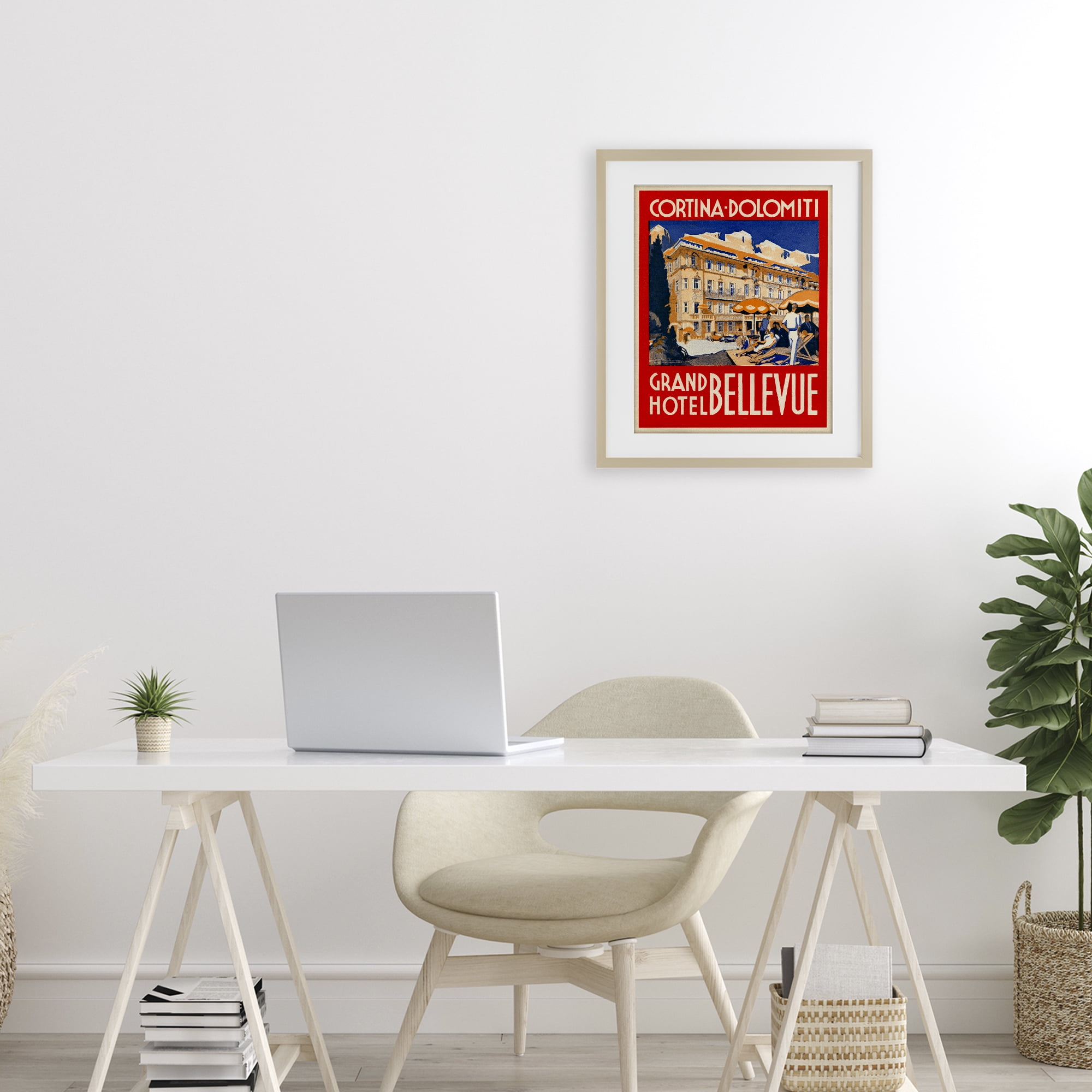 Stupell Industries Grand Hotel Bellevue Vintage Birch Framed Print Under Glass, design by Print Collection