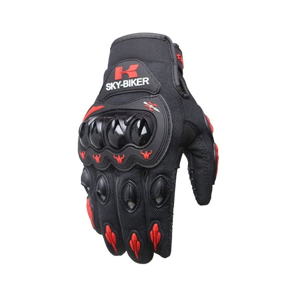 Guantes para Motociclista Hanylish Antideslizante Protección Completa al Dedo y con Sensores Táctiles para Pantalla Negro - Rojo, XL Hanylish guantesxlr