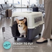SportPet Designs Airline Approved Plastic Dog Kennel with Wheels, Medium