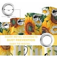 thumbnail image 4 of Fsddascl Summer Sunflower Blackout Curtains for Bedroom/Living Room, Thermal Insulated Kitchen Curtains, Yellow Vertical Striped Leaves Grommet Darkening Window Treatment Drapes 52"x63"x2, 4 of 6