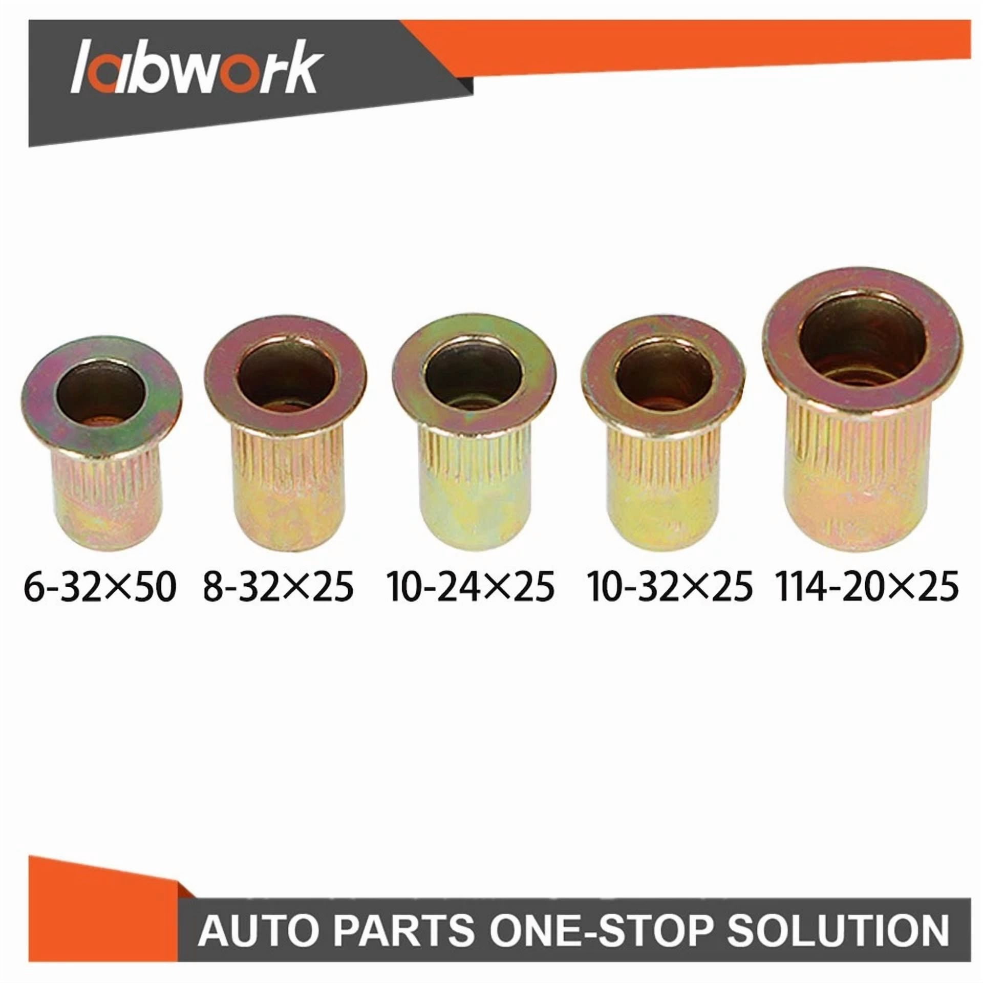 CIRCLE- Labwork Rivet Nut Kit 150Pcs 1/4-20 10-32 10-24 8-32 6-32 Sae Rivnut Assort Set