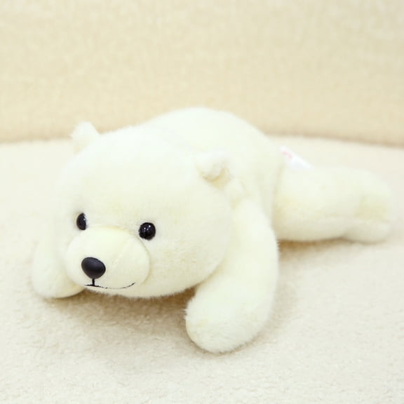 Homesteed Cute Polar Bear Plush Stuffed Animals Cuddly Lying Body Pillow Plushie For Kids Adults And Animal Lovers