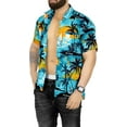 thumbnail image 4 of HAPPY BAY Men's Hawaiian Shirts Short Sleeve Button Down Shirt Mens Tropical Shirts Casual Holiday Summer Party Caribbean Shirts for Men Funny 4XL Evening Surf, Blue, 4 of 5