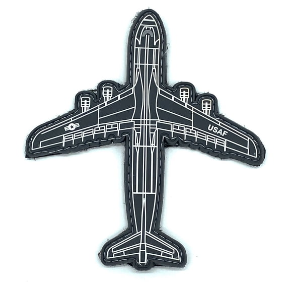Lockheed Martin C-5 Galaxy Silhouette PVC Shoulder Patch - With Hook and Loop, 5-inch, Licensed