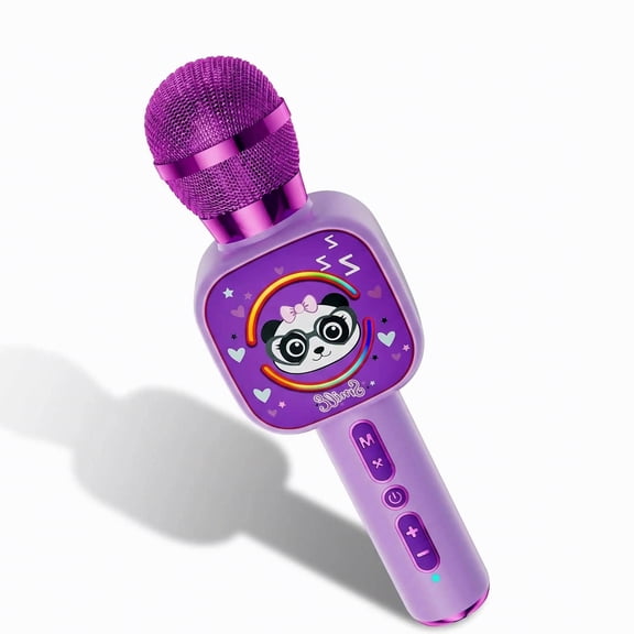 Bluetooth Karaoke Microphone Toy for Kids - Mini Portable Speaker with LED Lights, Wireless Pairing for Duet Singing, Christmas Birthday Gift Toys for Boys & Girls Ages 2-12