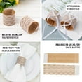 thumbnail image 4 of Efavormart 6 Pack | Rustic Farmhouse Style Jute and Lace Napkin Rings, Boho Chic Burlap Serviette Buckles Holder, 4 of 11