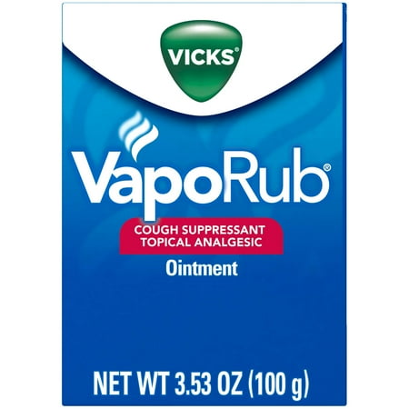 Vicks VapoRub Cough Suppressant Topical Analgesic Ointment, 3.53 Oz