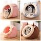 thumbnail image 4 of Caja de arena para gatos Caja de arena para mascotas Cama para perros desmontable suave y cálida Almohada de franela Arena para gatos para perros Cueva Casa para gatos Cama para conejos Wren M (Rosa) M ER, 4 of 5
