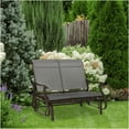 thumbnail image 3 of JERFIT 2-Person Outdoor Patio Glider Bench with Steel Frame, 500+ lb Capacity, Breathable Mesh Loveseat for Garden, Porch & Backyard, Gray, 3 of 9