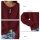 thumbnail image 4 of Suéter de cuello en V de gran tamaño fuera del hombro Slouchy manga larga suéter de color sólido para mujeres vino rojo S, 4 of 5