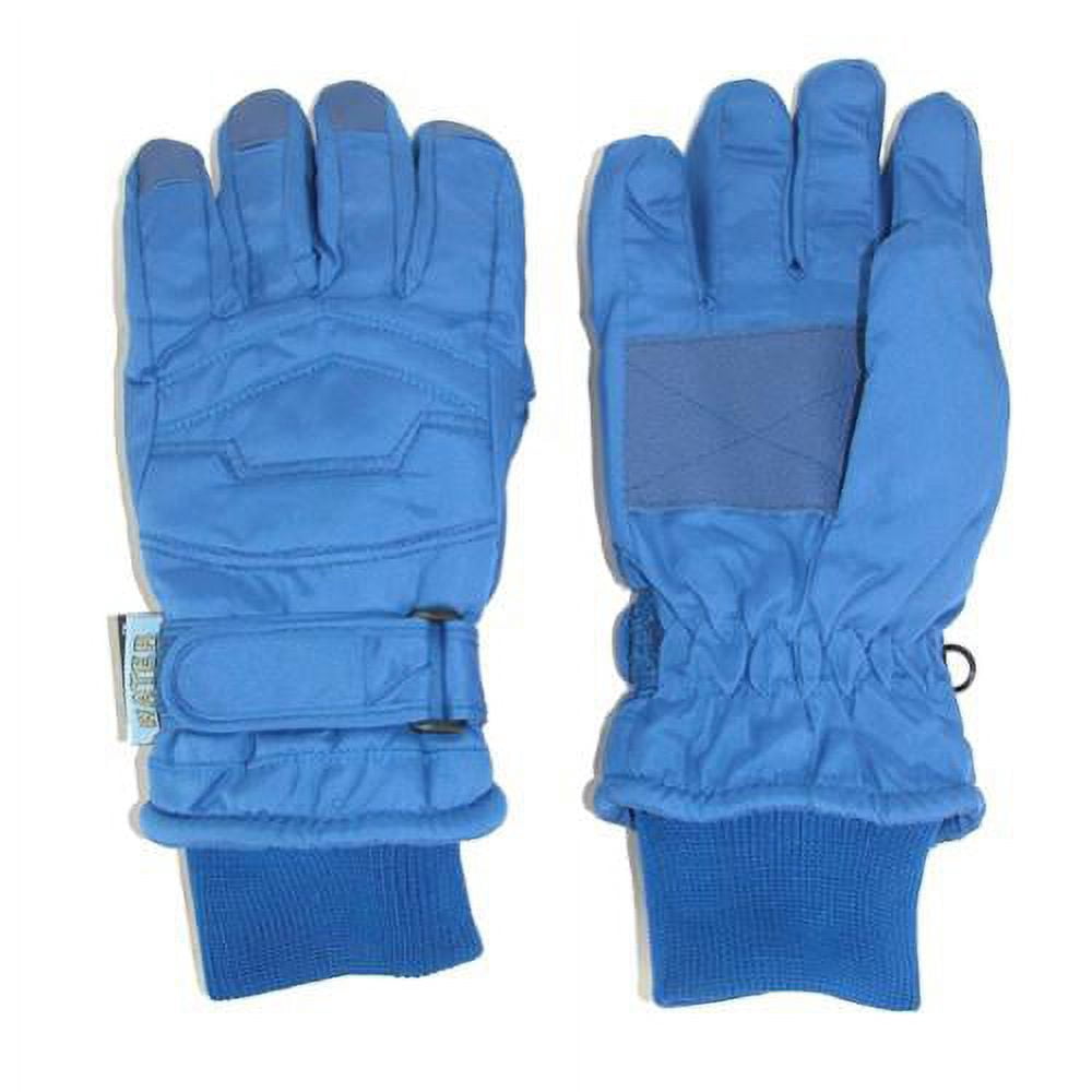 Kids' Thinsulate Lined Waterproof Winter Gloves - Medium Grey, For Ages 4-7, Snow Play & Cold Weather