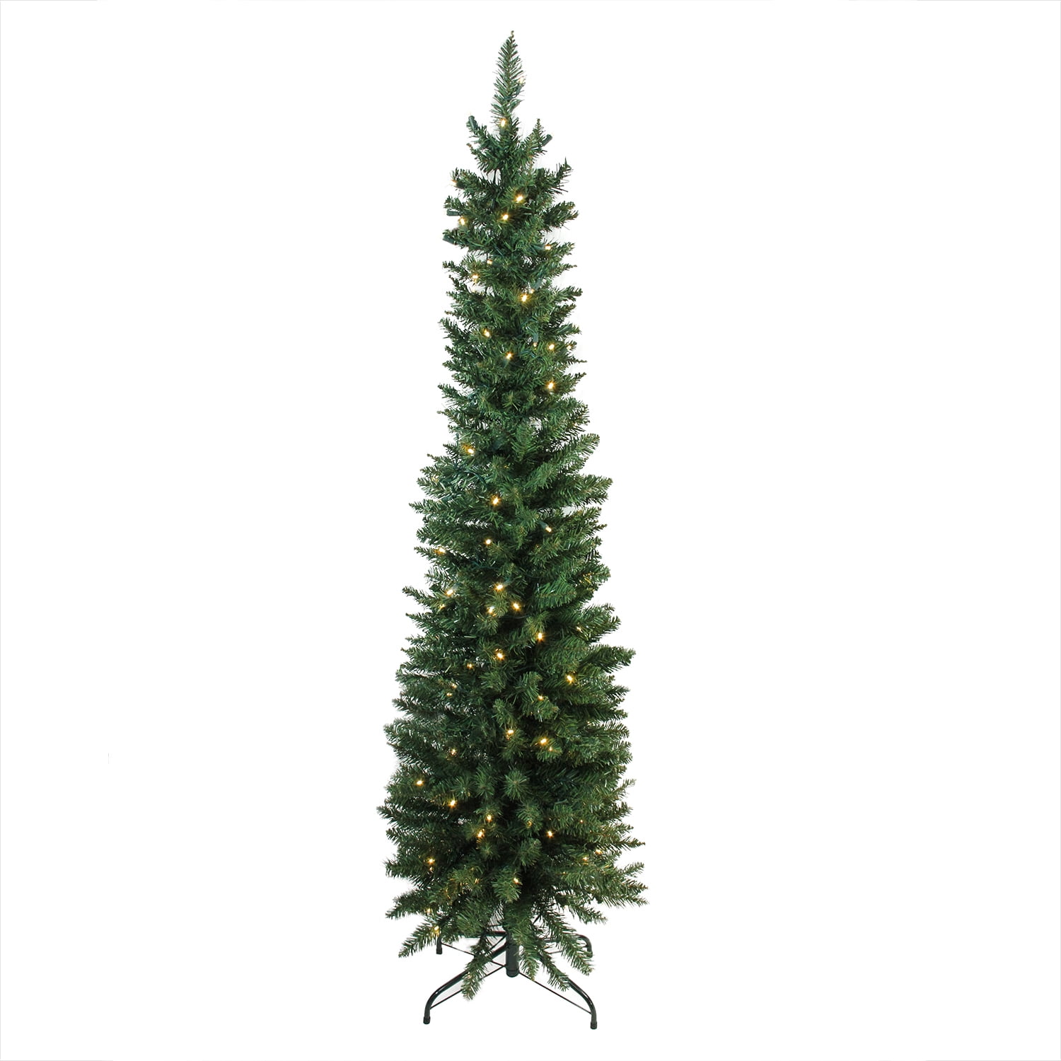 6 X 21 Pre Lit Led Northern Balsam Fir Pencil Artificial Christmas Tree Warm Clear Lights Walmart Com Walmart Com
